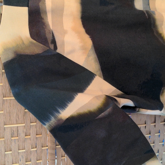 Lafayette 148 NY Swing Jacket in Abstract Watercolor Earth Tone Pattern Sz Small - Picture 6 of 15